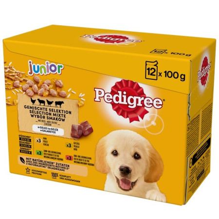 PEDIGREE Junior Selection Mix - Šlapias maistas šunims - 12x100 g