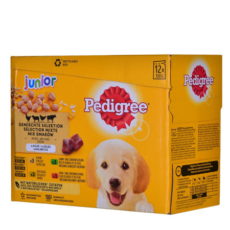 PEDIGREE Junior Selection Mix - Šlapias maistas šunims - 12x100 g