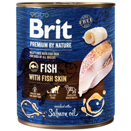 BRIT Premium by nature Žuvis su žuvies oda - drėgnas ėdalas šunims - 800g