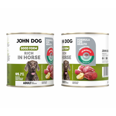JOHN DOG Good Form Rich in horse - drėgnas ėdalas šunims - 800g