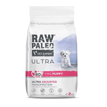 RAW PALEO Ultra Mini Puppy Kiauliena - sausas maistas šunims - 2kg