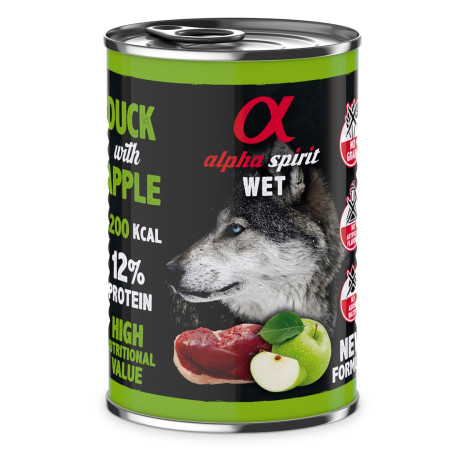 ALPHA SPIRIT WET Antiena su obuoliu - drėgnas maistas šunims - 400 g