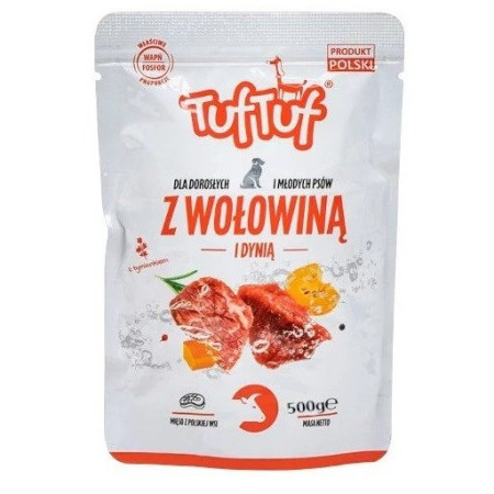 TUF TUF Jautiena su moliūgu - drėgnas ėdalas šunims - 500g