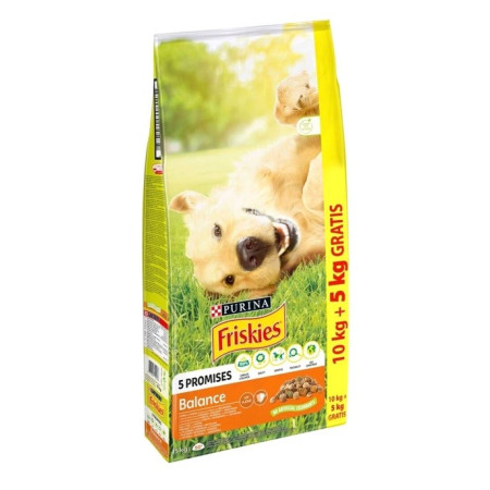 PURINA Friskies Balance šunų maistas su vištiena ir daržovėmis - 10 + 5 kg