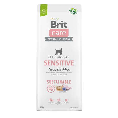 BRIT Care Dog Sustainable Sensitive Insect & Fish - sausas maistas šunims - 12 kg