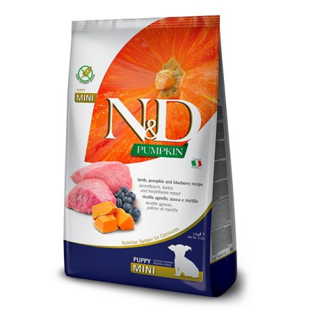 FARMINA Moliūgas N&D Aviena & mėlynės ŠUNIUKAMS MINI - sausas maistas šunims - 100g