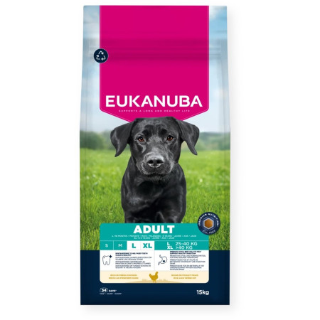 EUKANUBA Suaugusių Šunų Maistas L XL Su Vištiena - 15kg