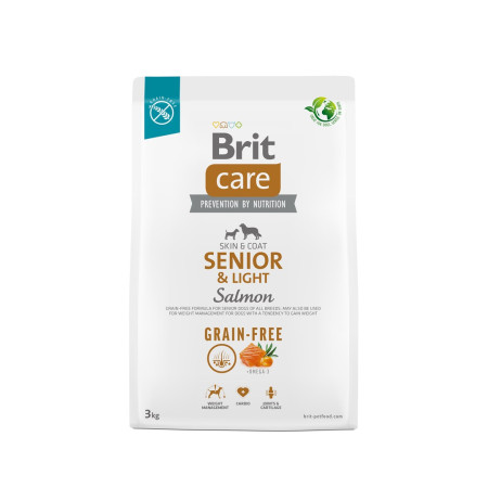 BRIT Care Senior&Light Lašiša - sausas maistas šunims - 3 kg