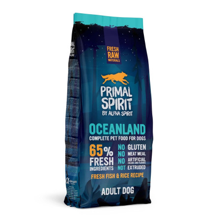 PRIMAL SPIRIT Oceanland Žuvis – pusiau drėgnas maistas alergiškiems šunims – 12 kg