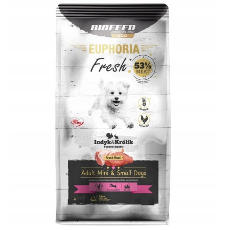 BIOFEED Euphoria Fresh Suaugusiųjų Kalakutiena su Triušiu XS/S - 500g