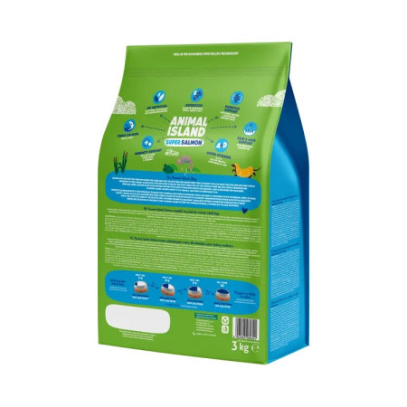 ANIMAL ISLAND Super lašiša - sausas maistas šunims - 3kg