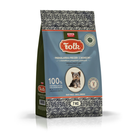 FOLK Mažų veislių Podhalės stiliaus avienos kepsnys su fazanu ir petražolėmis - sausas maistas šunims - 7 kg