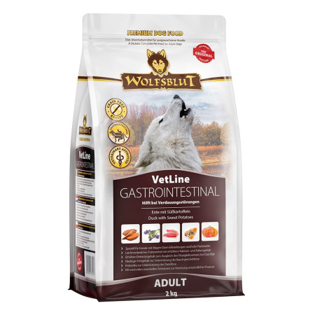 WOLFSBLUT VetLine Gastrointestinal Antiena - sausas maistas šunims - 2kg