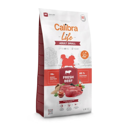 CALIBRA Dog Life Suaugusiems Mažiems Šviežias Jautiena - sausas maistas šunims - 1,5kg