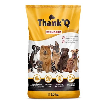 THANK'Q Standartinė Vištiena - sausas maistas šunims - 10 kg
