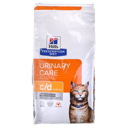 HILL'S PRESCRIPTION DIET Feline c/d Urinary Care Multicare - sausas kačių maistas Viščiukas - 8 kg