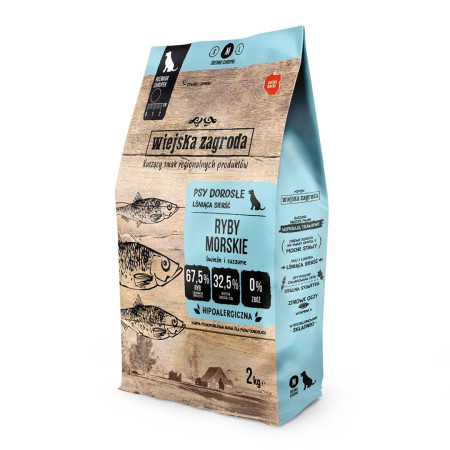 WIEJSKA ZAGRODA Jūrų Žuvis M - sausas maistas šunims - 2kg