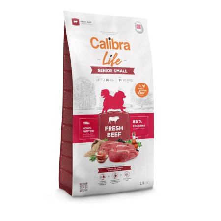 CALIBRA Dog Life Senior Small Fresh Beef - sausas maistas šunims - 1,5 kg