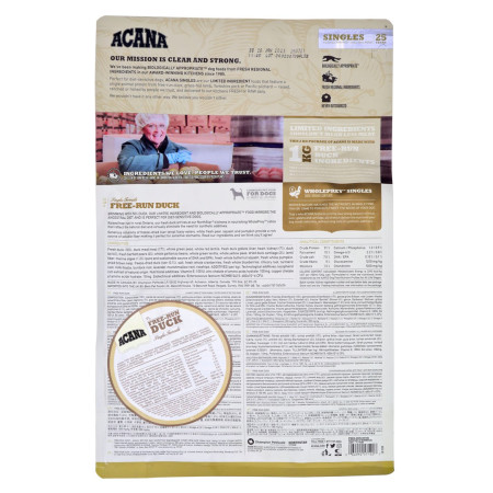 ACANA SINGLES Free-Run Antis - sausas šunų maistas 2kg