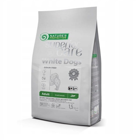 NATURE'S PROTECTION Superior Care Baltųjų Šunų Maistas Mažiems Veislėms - 1,5 kg