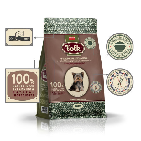 FOLK Mažų veislių tradicinis lenkų mėsos patiekalas su triušiu, aviena ir stručiu 1,6kg