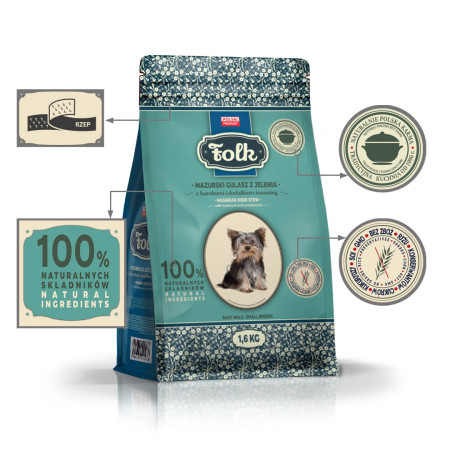 FOLK Mažų veislių tradicinis masūrijos elnienos troškinys su burokėliais ir spanguolėmis 1,6kg