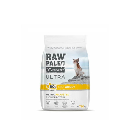RAW PALEO Ultra Mini Suaugusiųjų Kalakutiena - sausas šunų maistas - 750 g
