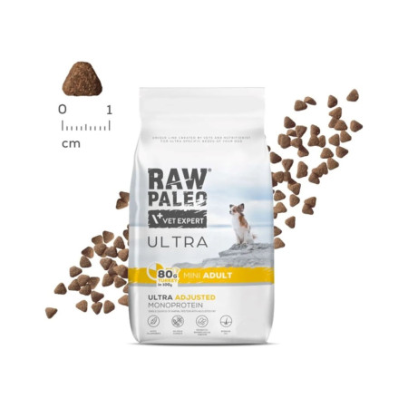 RAW PALEO Ultra Mini Suaugusiųjų Kalakutiena - sausas šunų maistas - 750 g