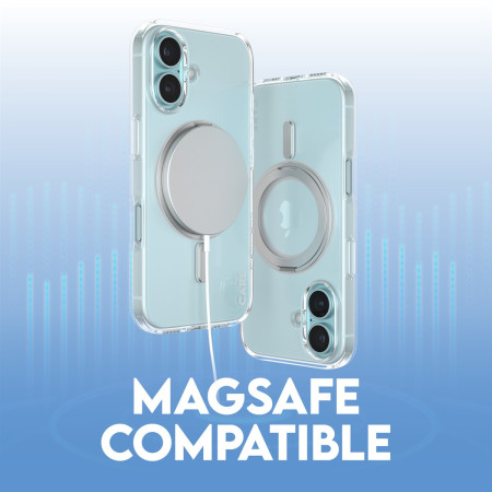 PanzerGlass CARE dėklas su sidabriniu stoveliu MagSafe iPhone 16, Skaidrus