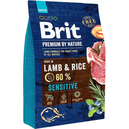 BRIT Premium by Nature Sensitive Aviena su ryžiais - sausas maistas šunims - 3kg