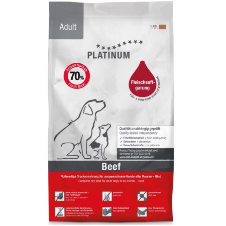 PLATINUM Adult Beef - pusiau drėgnas šunų maistas - 5kg