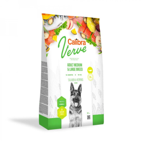 CALIBRA Verve Medium & Large Lašiša ir Silkė - sausas maistas šunims - 12kg