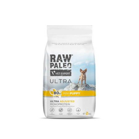 RAW PALEO Ultra Mini Puppy Turkey - sausas maistas šuniukams - 2 kg