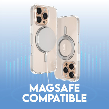 PanzerGlass CARE dėklas su sidabriniu stoveliu MagSafe iPhone 16 Pro, Skaidrus