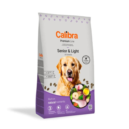CALIBRA Dog Premium Line Senior&Light Vištiena - sausas maistas šunims - 3kg