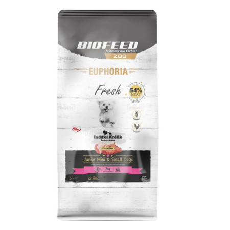 BIOFEED Euphoria Fresh Junior Mini & Small Monoprotein Kalakutiena - sausas maistas šunims - 8kg