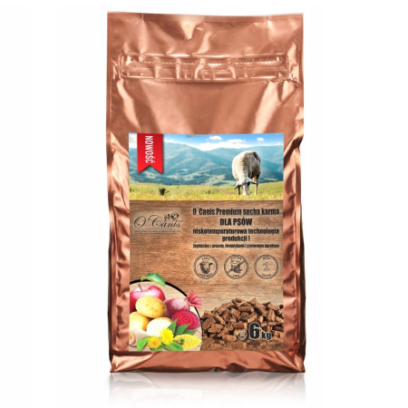 O'CANIS Premium Aviena su soromis, bulvėmis ir raudonosiomis burokėliais - sausas maistas šunims - 6 kg