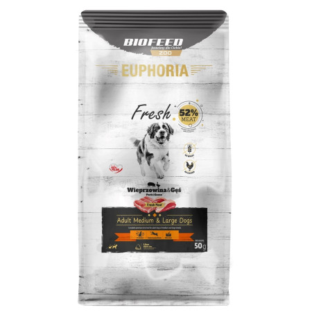 EUPHORIA Fresh su kiauliena ir žąsimi - sausas maistas šunims - 50 g
