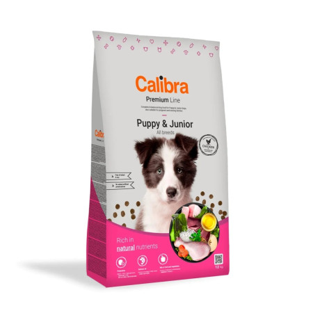 Calibra Dog Premium Line Puppy&Junior Chicken - sausas maistas šunims - 12kg
