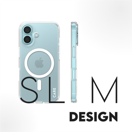 PanzerGlass CARE Flagship dėklas su baltu MagSafe iPhone 16, Skaidrus
