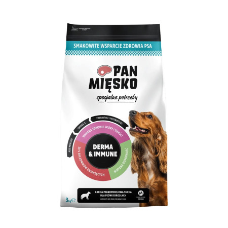 PAN MIĘSKO Special Needs Derma & Imuninė Mėsa su žuvimi - sausas maistas šunims - 3kg