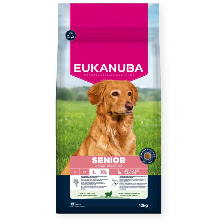 EUKANUBA Senjorams L XL Turtingas aviena ir ryžiai - sausas maistas šunims - 12kg