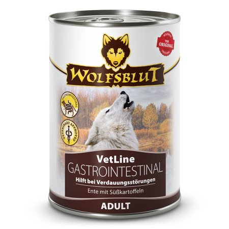 WOLFSBLUT VetLine Gastrointestinal Duck - drėgnas ėdalas šunims - 395g