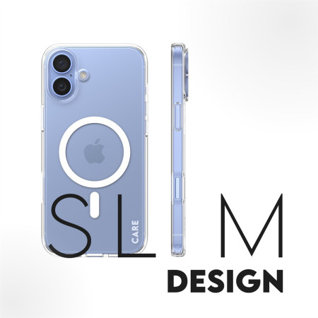 PanzerGlass CARE Flagship dėklas su baltu MagSafe iPhone 16 Plus, Skaidrus