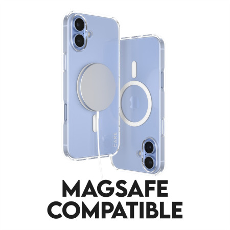 PanzerGlass CARE Flagship dėklas su baltu MagSafe iPhone 16 Plus, Skaidrus