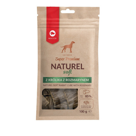 MACED Naturel Minkštas triušis su rozmarinais - Skanėstas šunims - 100g