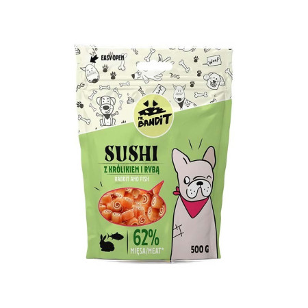 MR. BANDIT SUSHI su triušiu ir žuvimi - šunų skanėstas - 500 g