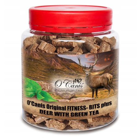 O'CANIS Fitness-Bits Plus - Elnių skanėstas su žaliąja arbata - 400g