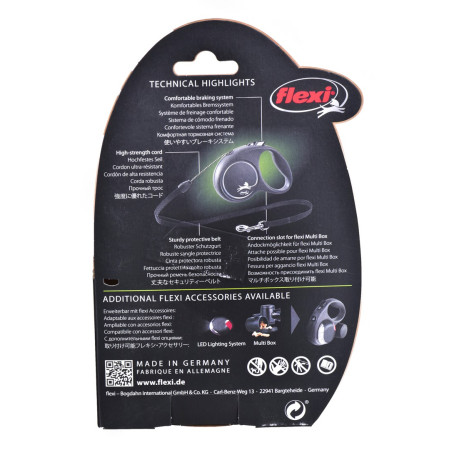 Flexi Black Design S 5 m - Susitraukiantis pavadėlis šunims