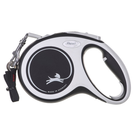 Flexi New Comfort M pavadėlis 5 m juodas